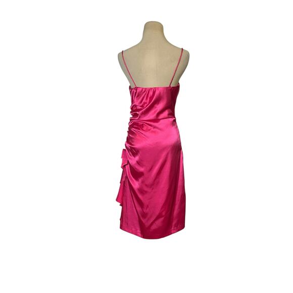 Cindy fuchsia satin party dress size large - Picture 8 of 13